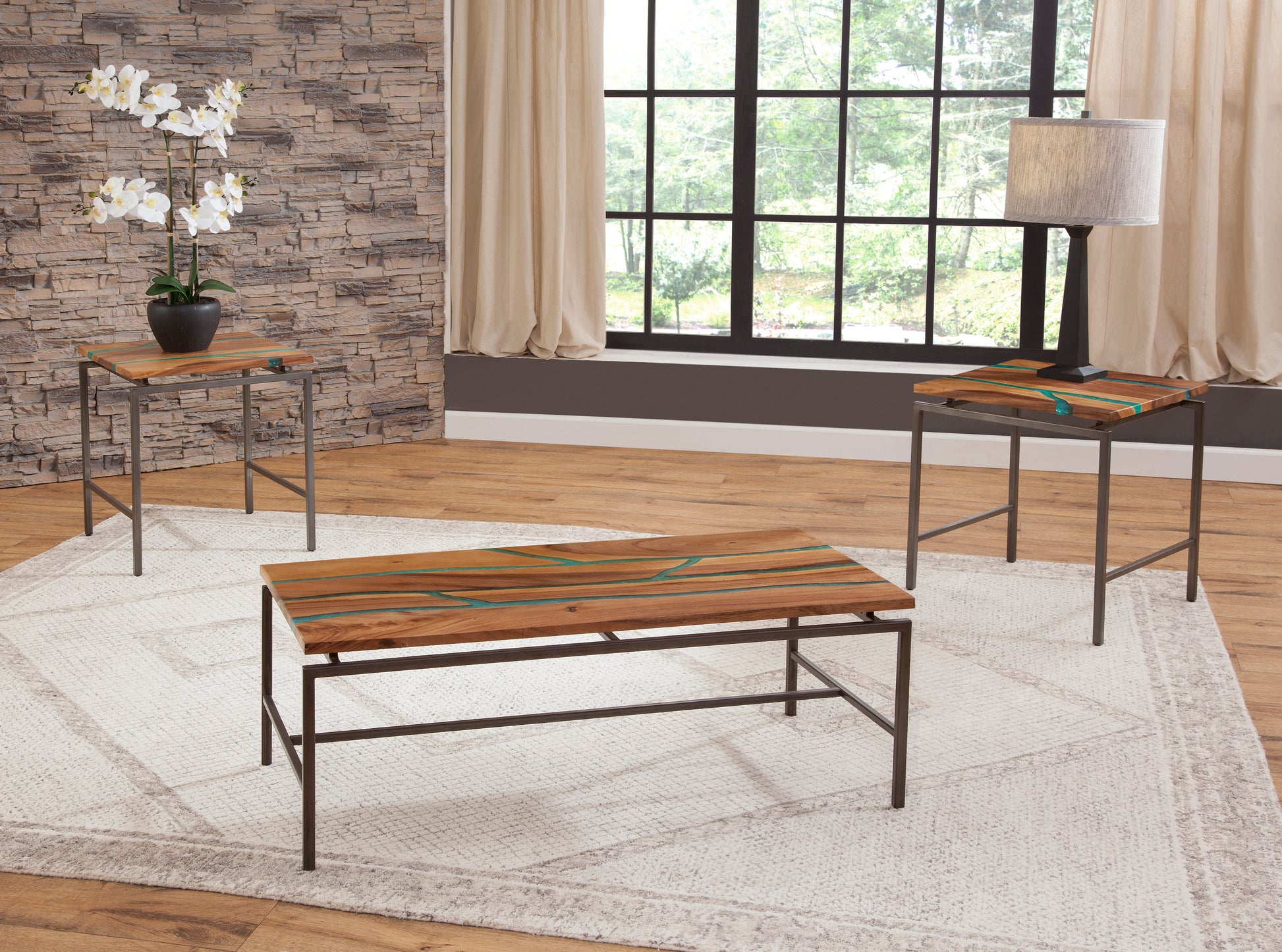 Tamra Cocktail Table Brown Brown Iron
