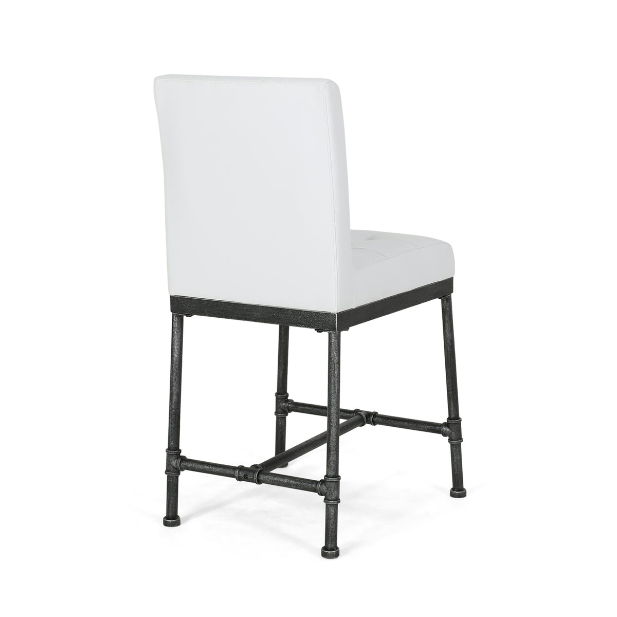 Counter Stool Set Of 2 White Wood