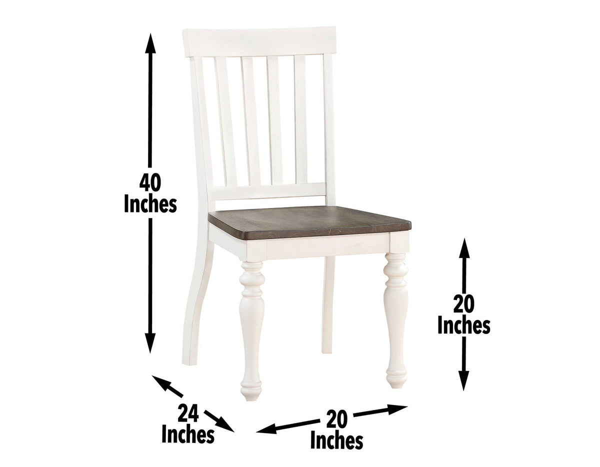 Joanna 6 Piece Dining Set White & Dark Brown White Wood
