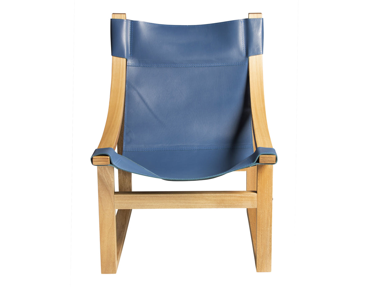 Lima Cobalt Leather Sling Blue Blue Wood