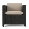 Puerta 4Pc Set Dark Brown Rattan Fabric