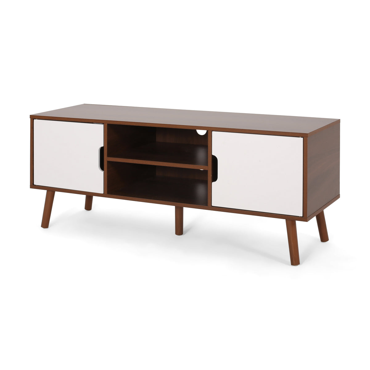 Tv Stand White Walnut 40 49 Inches Wood