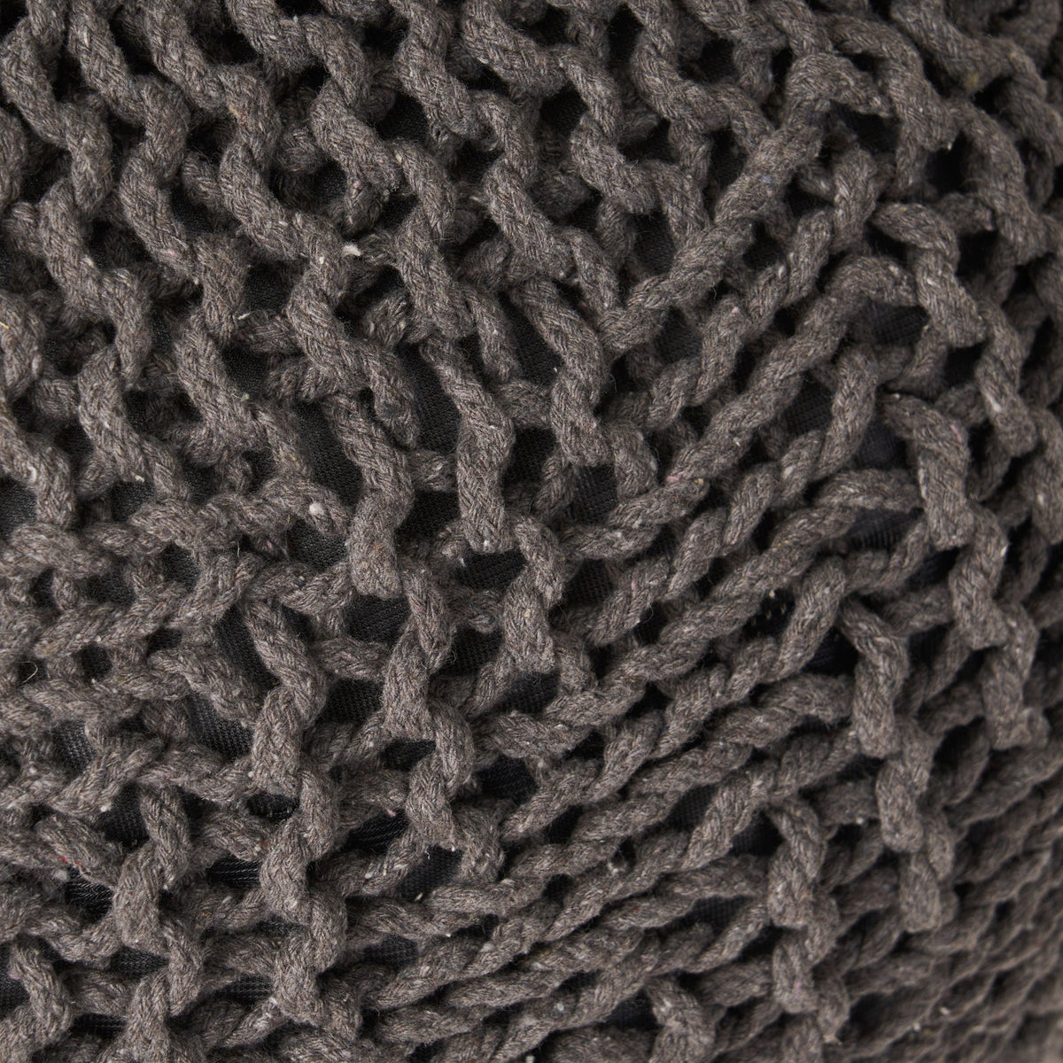 Hazel Knitted Pet Yarn 20 X 20 Round Pouf Dark Grey Pet
