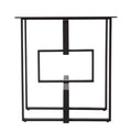 Clanlin Glass Top Accent Table Black Iron
