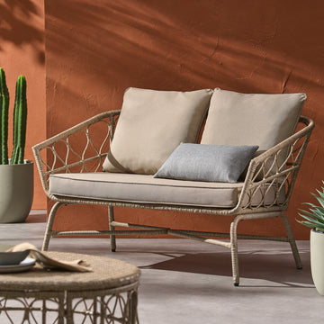 Bruce Seat Brown Pe Rattan Iron Waterproof Fabric