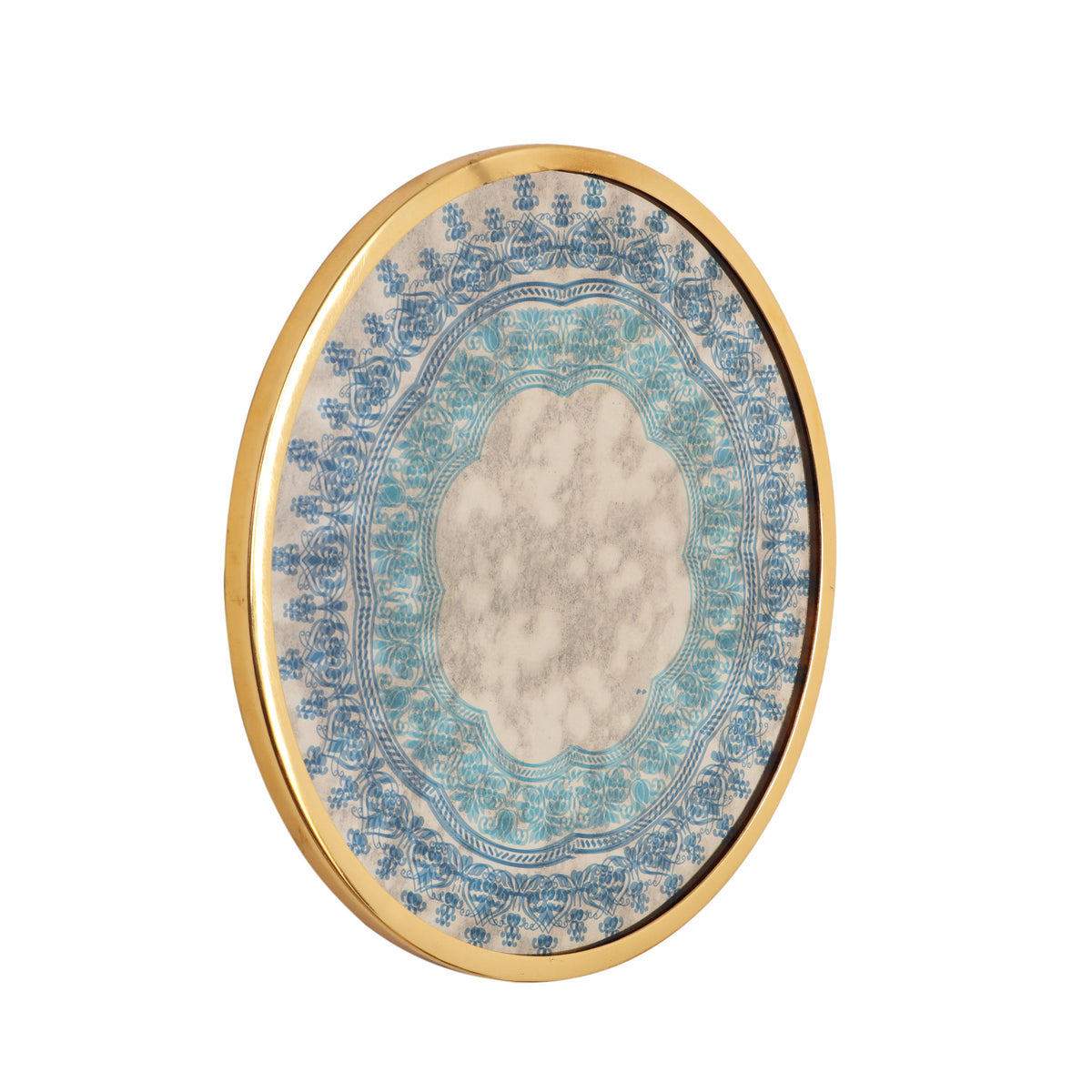 Round Transfer Light Blue Wall D Cor Blue Metal