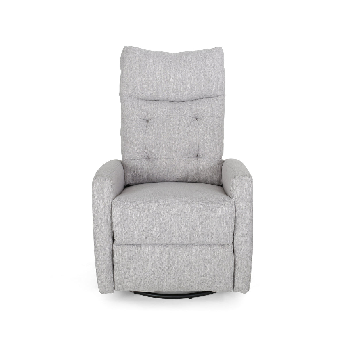 Glider Swivel Recliner Chair Light Grey Fabric
