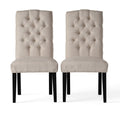 Harriet Kd Tufted Dining Mp2 Set Of 2 Ivory Fabric