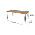 Zion Industrial Wood And Metal Rectangular Dining Table Teak Wood