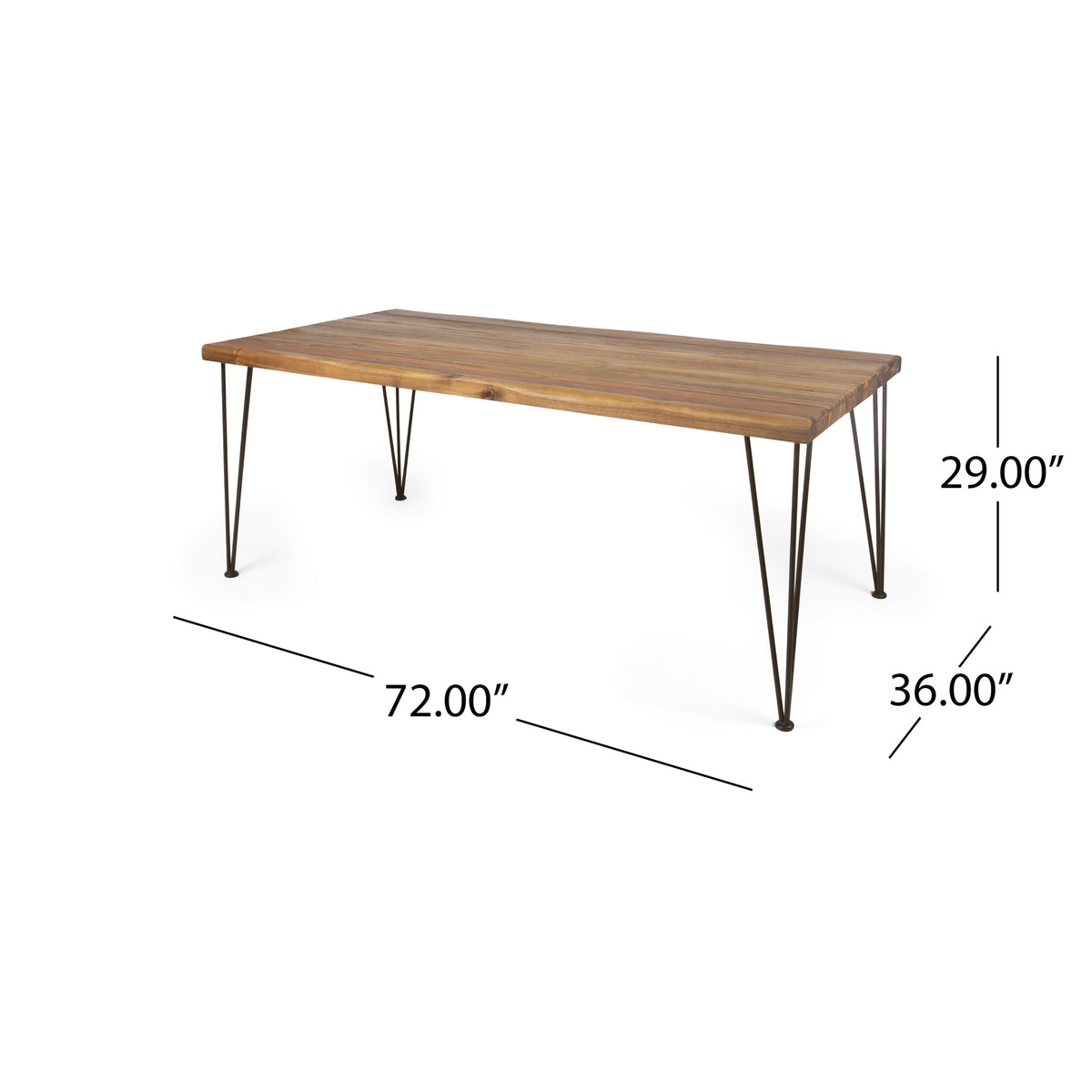 Zion Industrial Wood And Metal Rectangular Dining Table Teak Wood