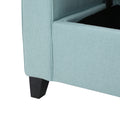 Hayes Armed Storage Bench Light Blue Fabric
