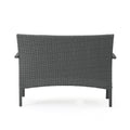 Cordoba Kd Wicker 4 Pc Chat Set Grey Pe Rattan Iron Waterproof Fabric