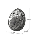 Kylie Hanging Basket Grey Only Basket ,Not Include A Hanging Stand Gray Rattan Waterproof Fabric Metal