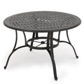 Outdoor Cast Aluminum Circular Dining Table, Bronze Bronze Aluminium