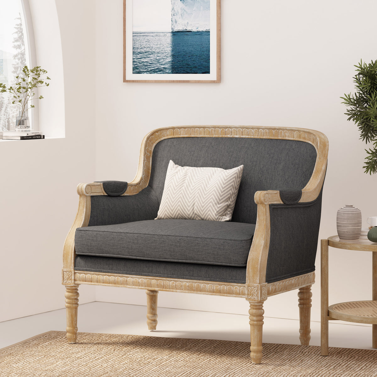 Club Chair Charcoal Fabric