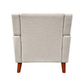 Mid Century Modern Armchair Beige Fabric