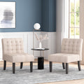 Accent Chair Beige Fabric