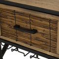 Wine Rack Black Natural Mdf Metal