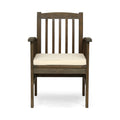 Casa Acacia Dining Chair,2Pcs With 2 Cushions Grey Cream Acacia Wood