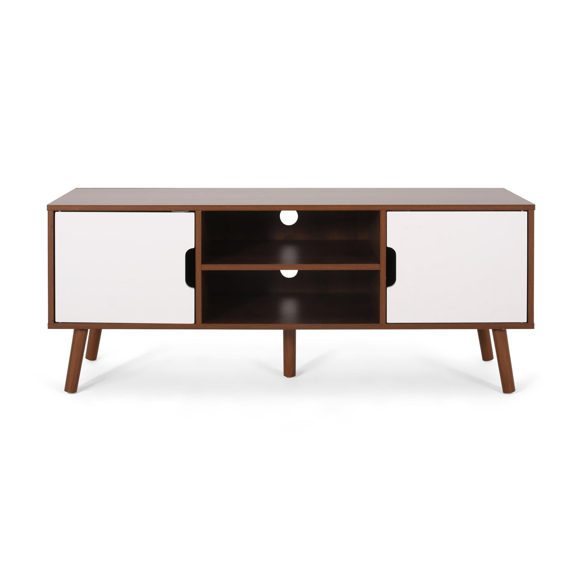 Tv Stand White Walnut 40 49 Inches Wood