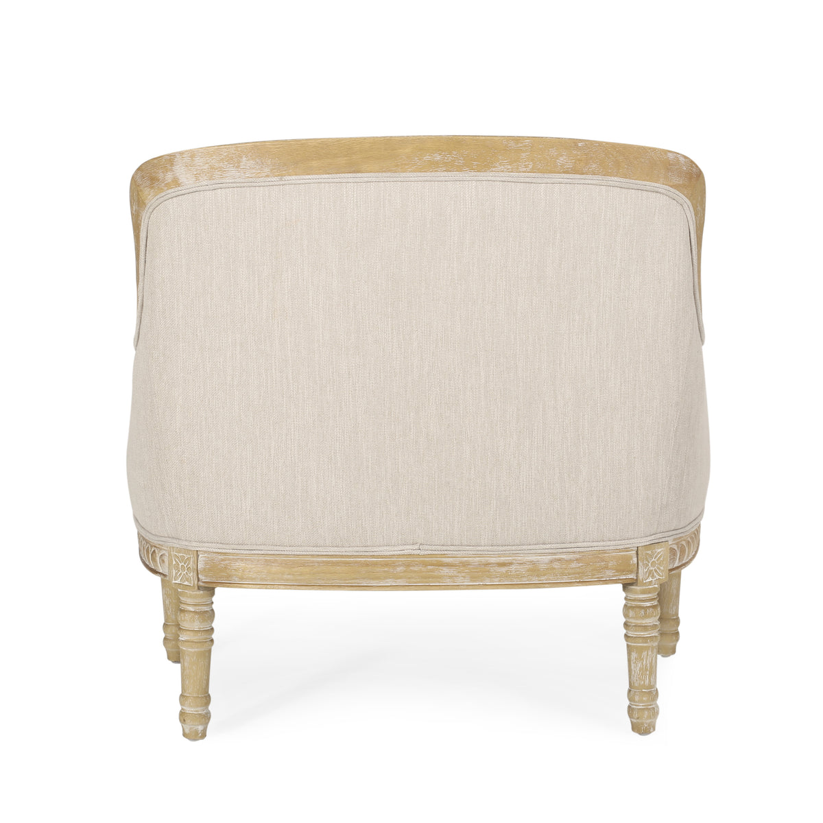 Club Chair Beige Brown Fabric