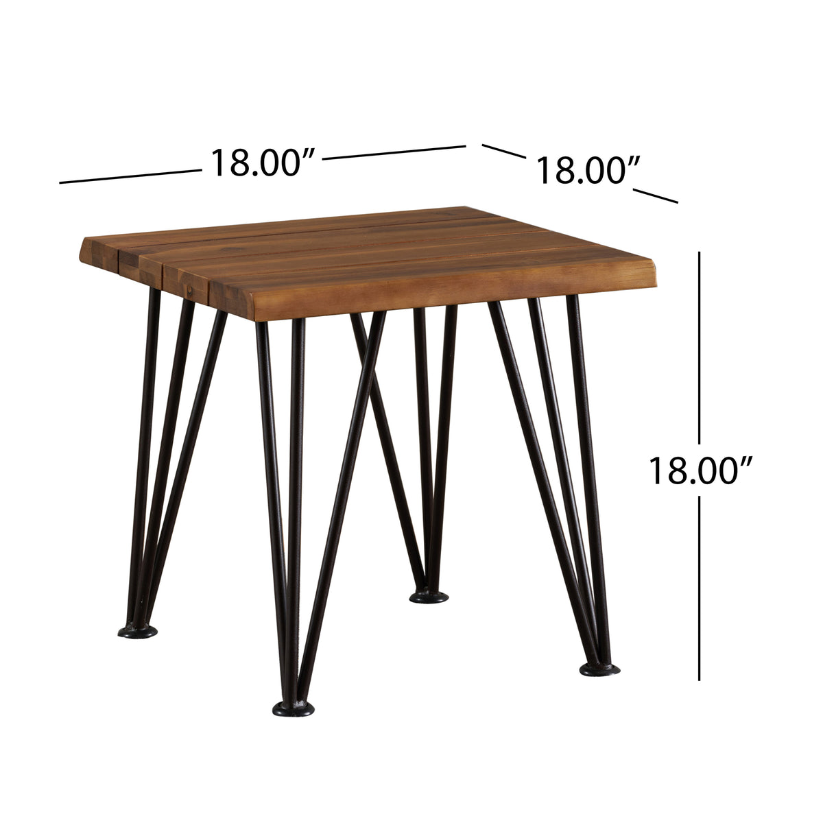 Zion Industrial Wood And Metal Coffee Table With Accent Table Teak Metal & Wood