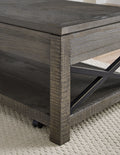 Dexter Lift Top Cocktail Table Brown Brown Wood