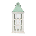 Small Lantern White Green Wood
