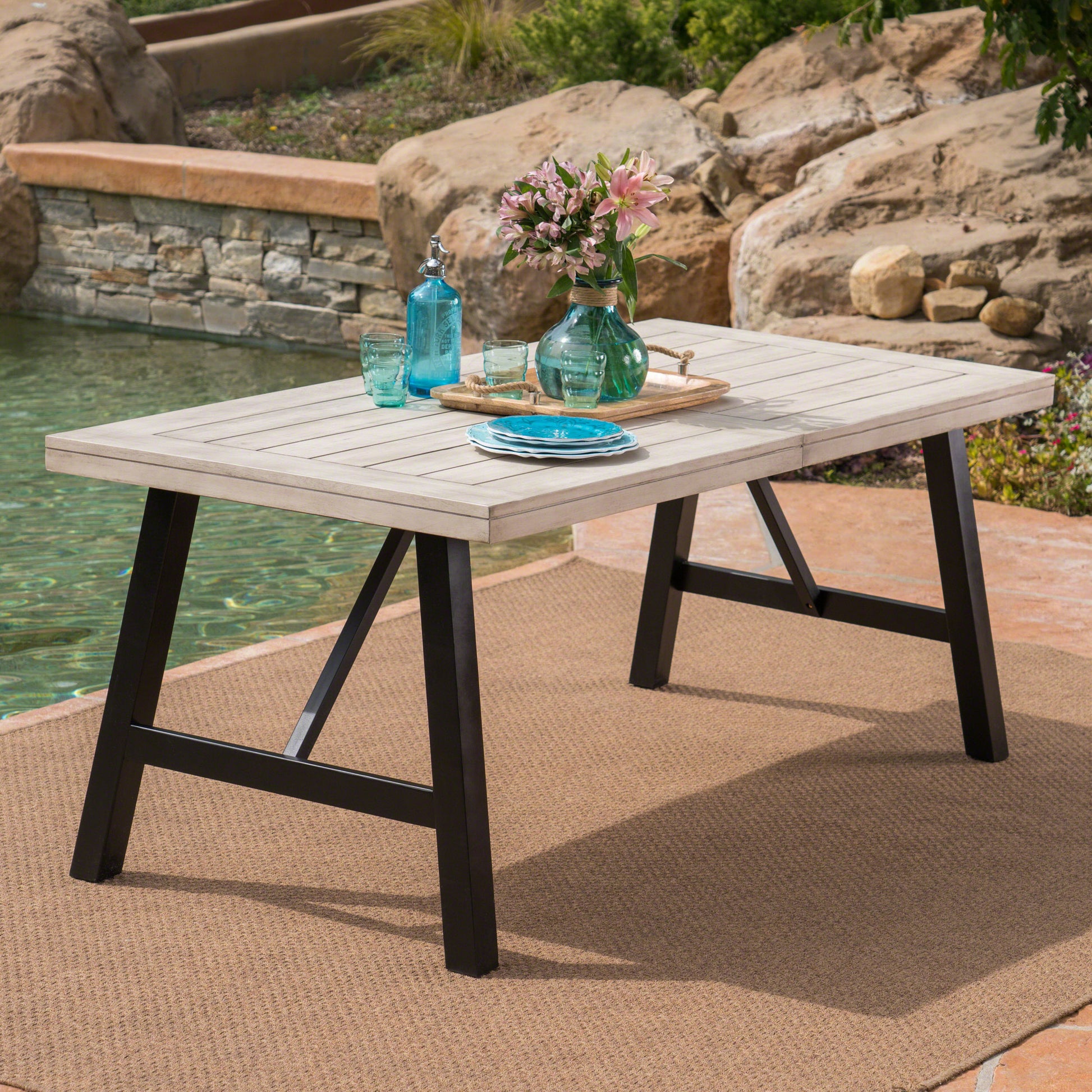 Bettina Dining Table Grey Acacia Wood