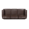 3 Seater Sofa Dark Brown Faux Leather 3 Seat