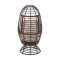Robertson Swivel Patio Egg Chair Black Fabric