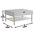 Whitman Lift Top Coffee Table White White Wood