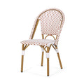 French Bistro Chair Brown White Rattan