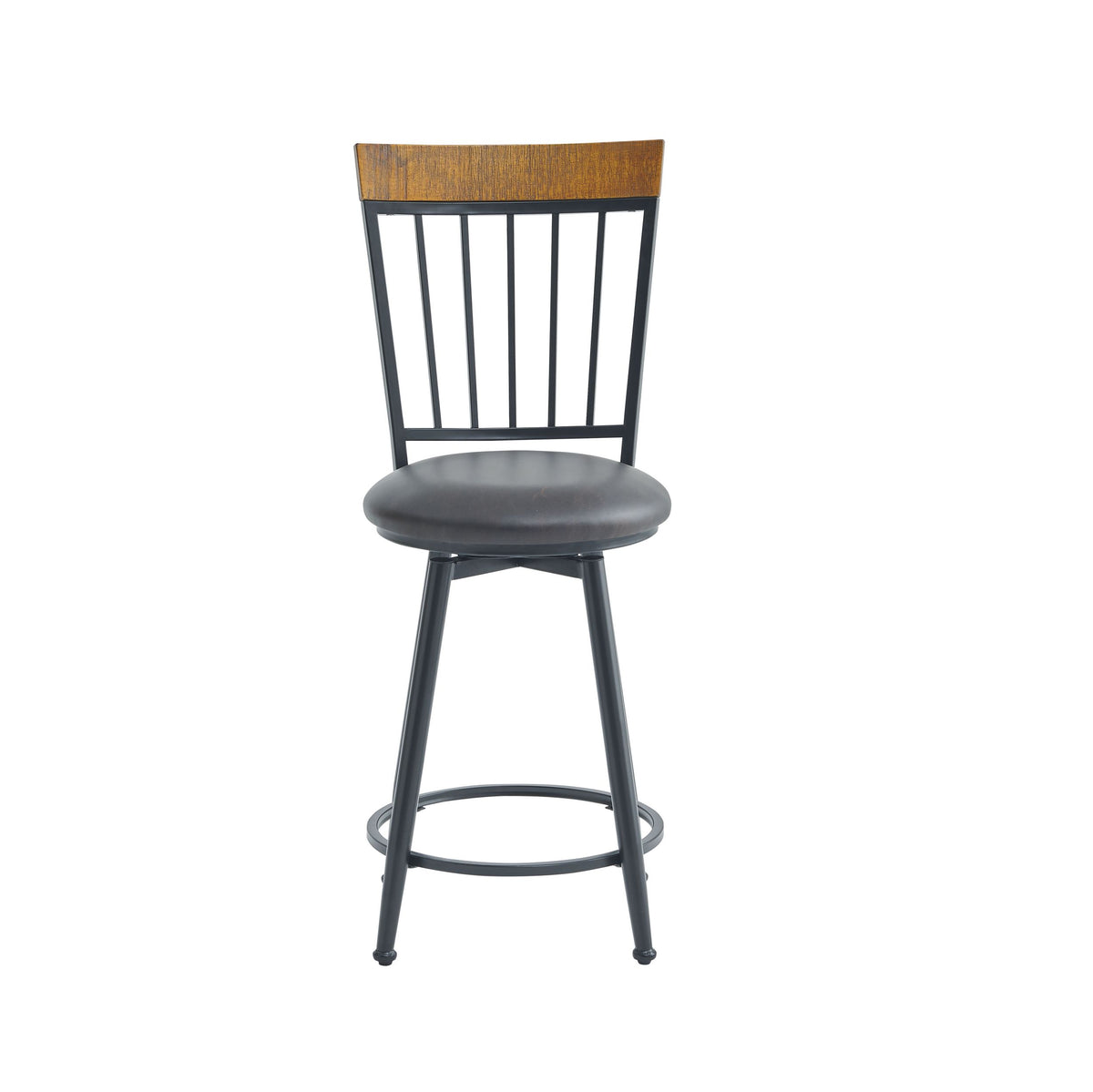 Tyler Swivel Counter Chair Set Of 2 Dark Gray Dark Gray Wood