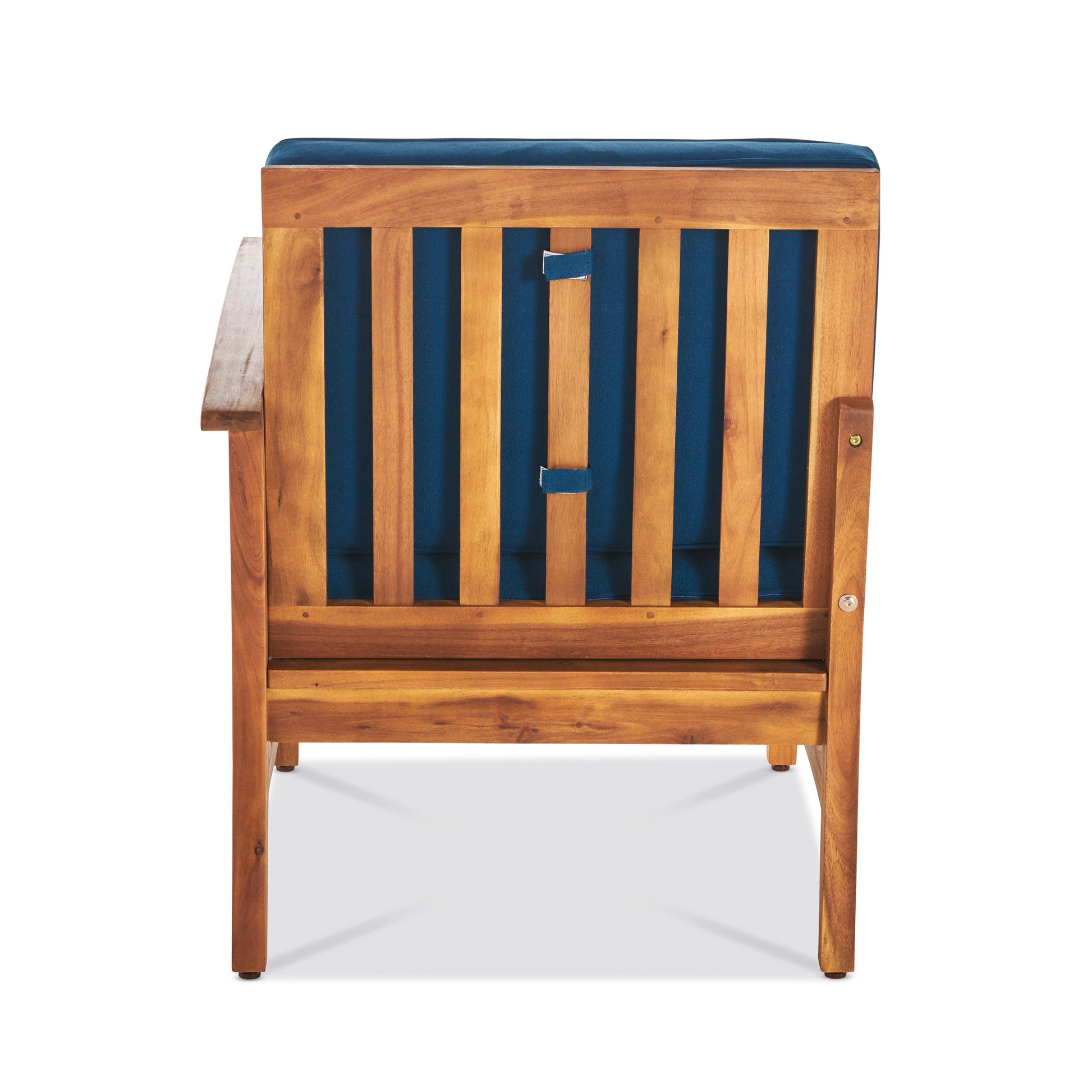 Perla 3 Seater Sofa And Table Set, Blue Blue Acacia Wood
