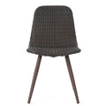 Gila Dining Chair With Powder Coated Legs,Set Of 2 Brown Multi Rattan