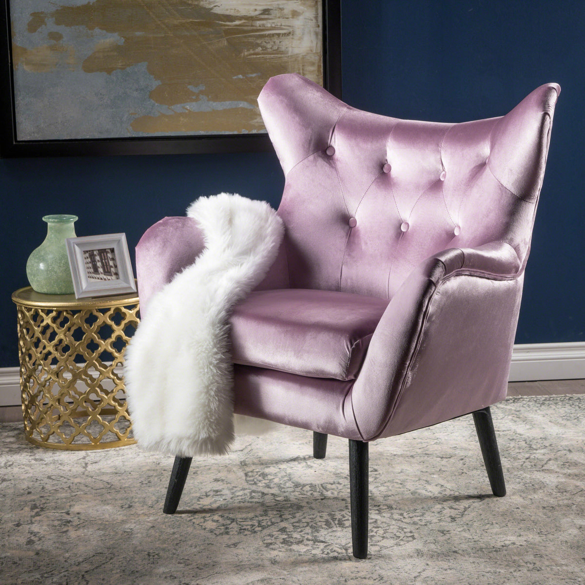 Arm Chair Lavender Velvet