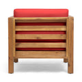 Oana Club Chair Red Wood Fabric