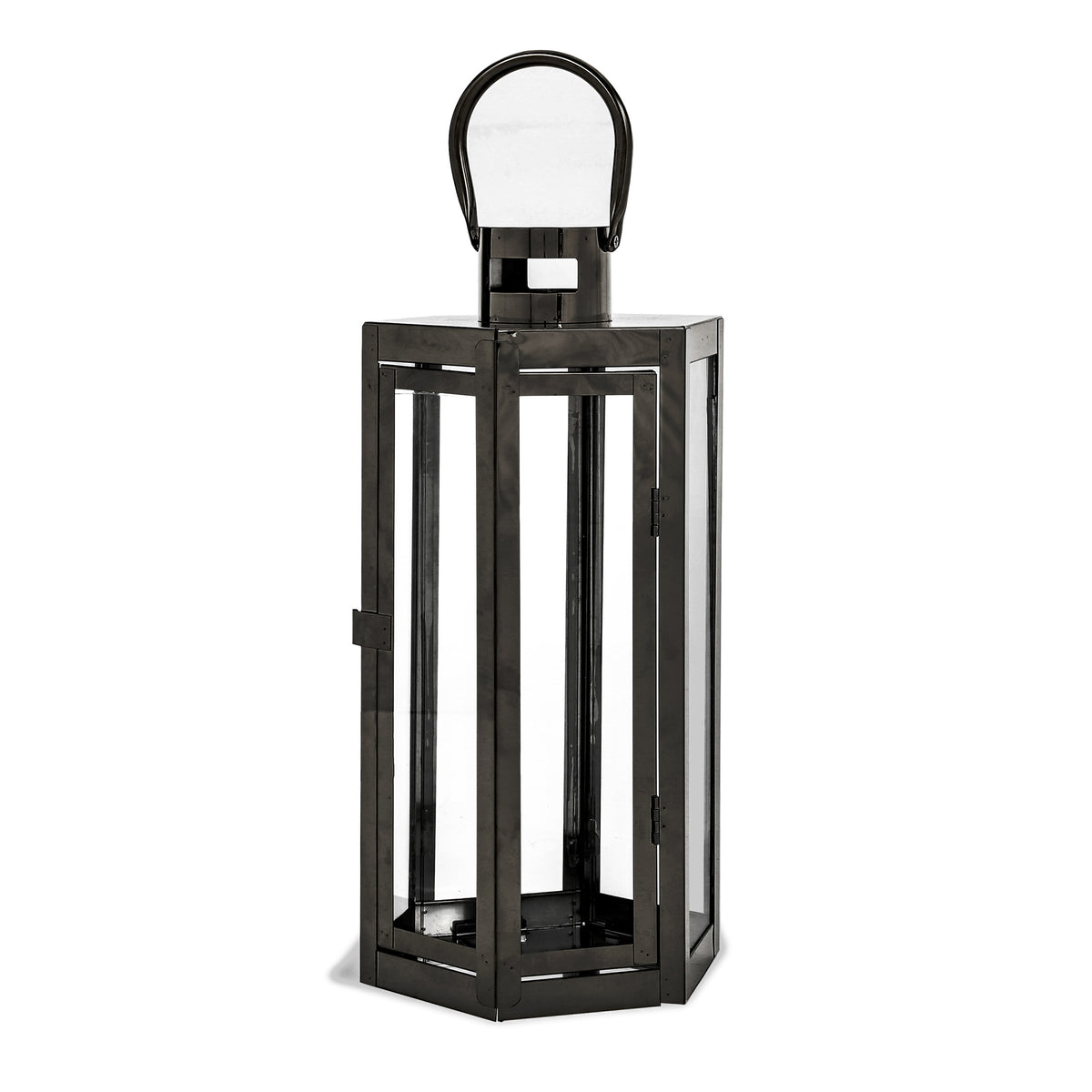 Frank 16"H Stainless Steel Lantern Black Stainless Steel