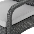 Cordoba Kd Wicker 4 Pc Chat Set Grey Pe Rattan Iron Waterproof Fabric
