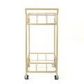 Bar Cart Gold Glass Metal
