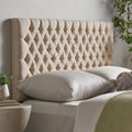 Bierman Headboard Queen Beige Fabric