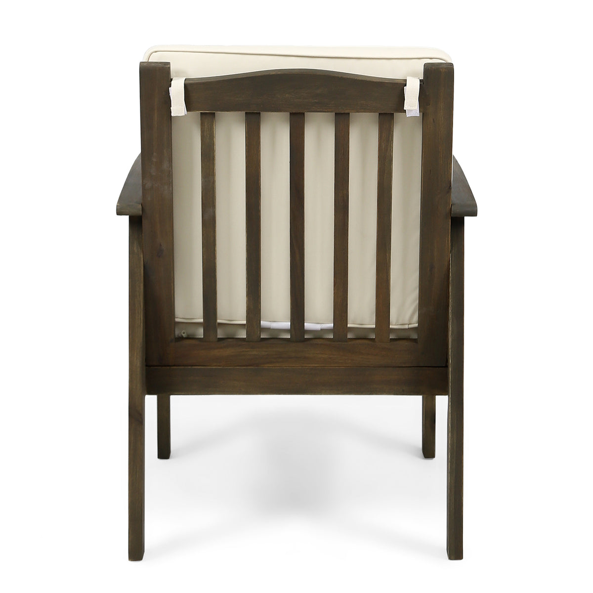 Casa Acacia Club Chair Mp2Set Of 2 Grey Cream Wood Waterproof Fabric