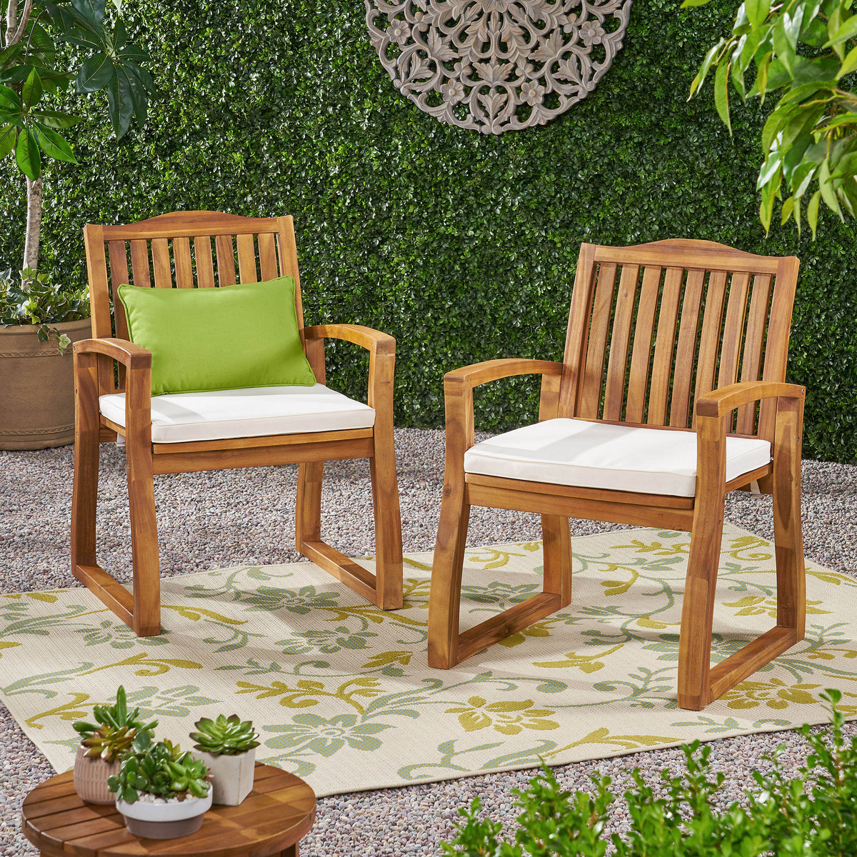 Della Wood Kd Armchair Cream Acacia Wood