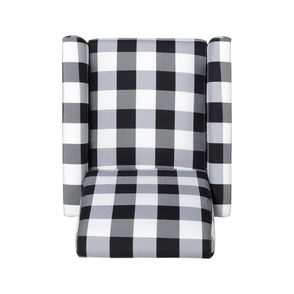 27.5" Wide Manual Club Recliner Black White Fabric