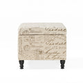 Parisian Storage Ottoman Beige Reclaimed Natural Fabric