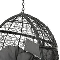 Kylie Hanging Basket Grey Only Basket ,Not Include A Hanging Stand Gray Rattan Waterproof Fabric Metal