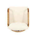 Evelyn Club Chair Brown Beige Acacia Wood