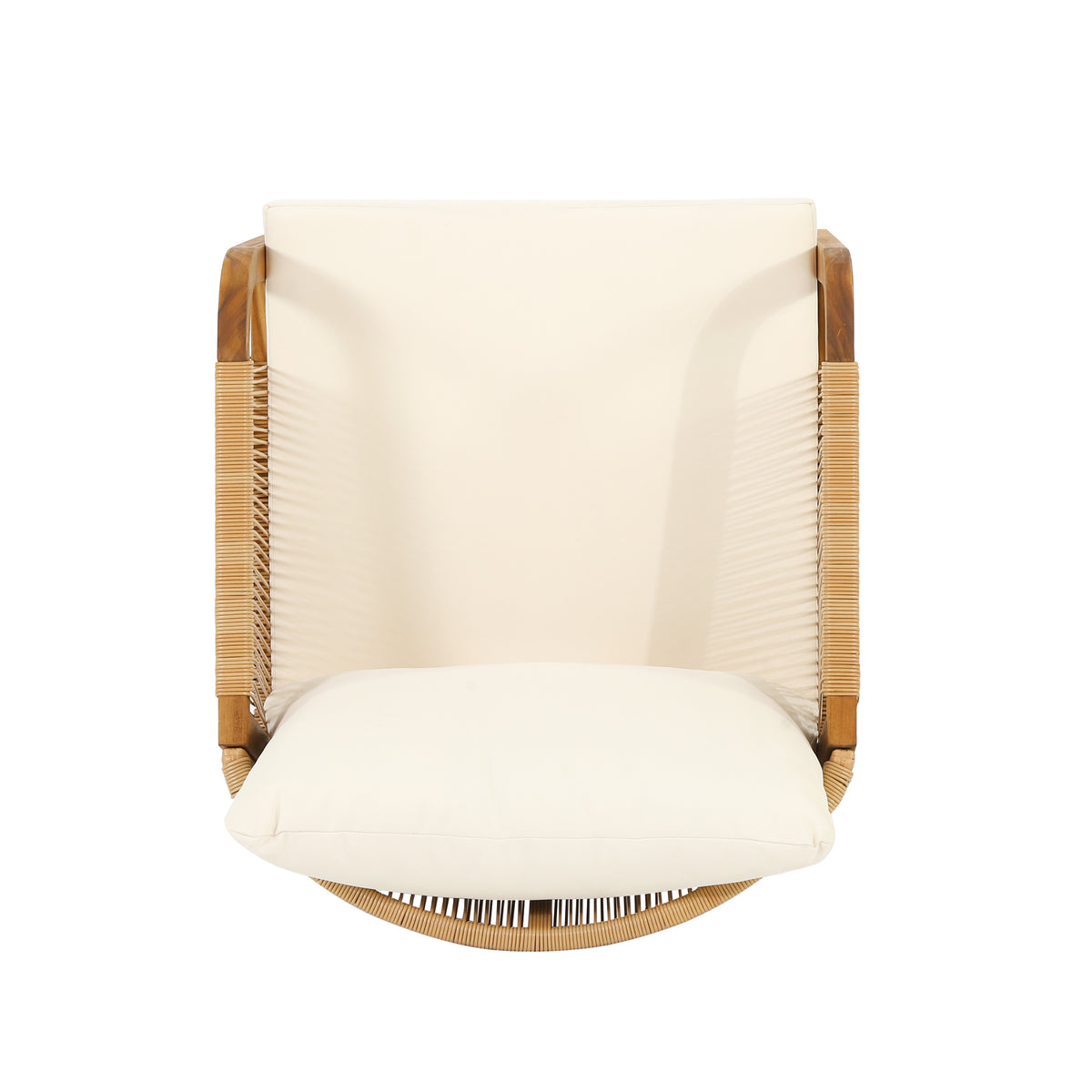 Evelyn Club Chair Brown Beige Acacia Wood