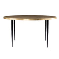 Judmont Round Cocktail Table W Embossed Top Black Iron